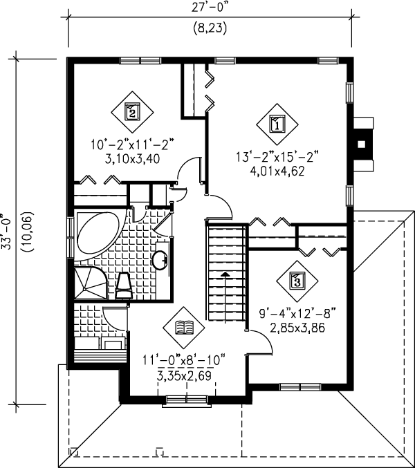 Dream House Plan - Traditional Floor Plan - Upper Floor Plan #25-277