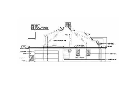 Exterior - Front Elevation 6 for Country House Plan #20-130 - 3 bed, 3 bath