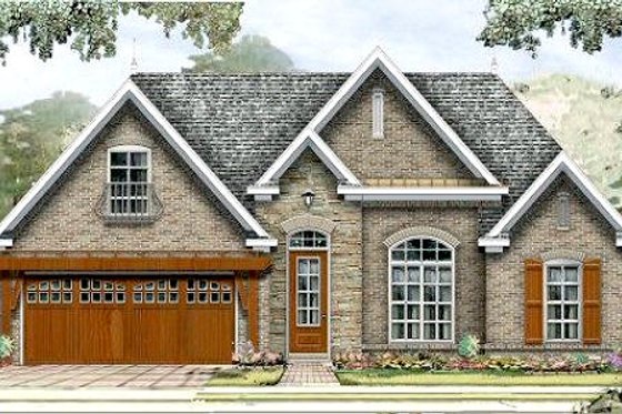 Exterior - Front Elevation for European House Plan #424-177 - 3 bed, 2 bath