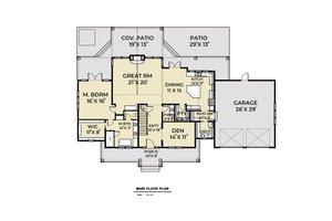 Floor Plan - Main Floor for Cottage House Plan #1070-72 - 3 bed, 3 bath