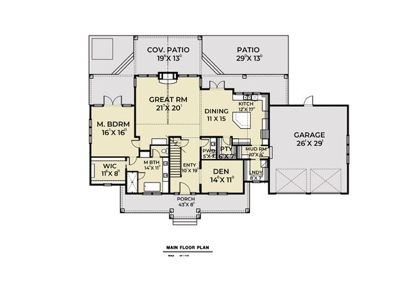 Dream House Plan - Cottage Floor Plan - Main Floor Plan #1070-72