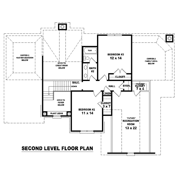 Floor Plan - Upper Floor for Colonial House Plan #81-1469 - 3 bed, 2.5 bath