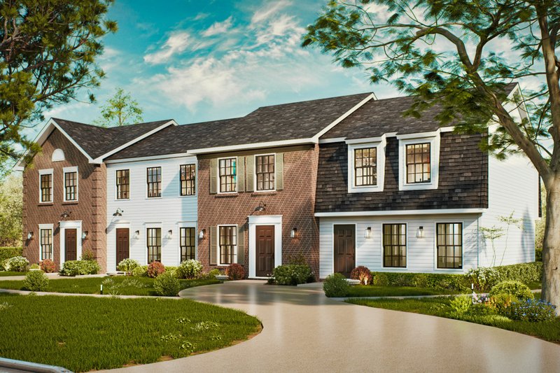 House Blueprint - Exterior - Front Elevation 4 for Modern House Plan #54-646 - 8 bed, 4 bath