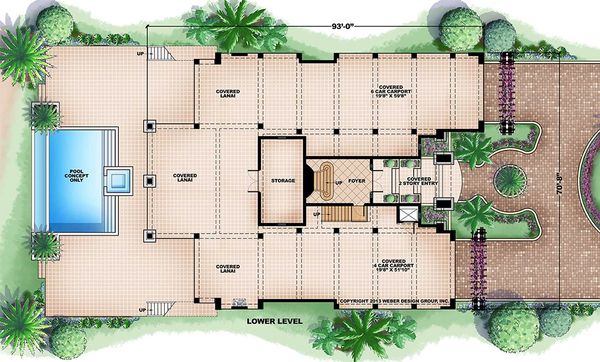 Beach Floor Plan - Lower Floor Plan #27-488