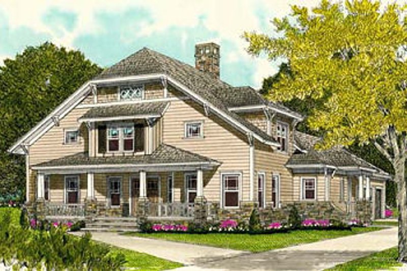 Dream House Plan - Craftsman Exterior - Front Elevation Plan #413-105