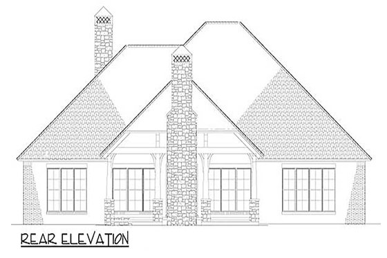 Exterior - Rear Elevation for Craftsman House Plan #17-2589 - 3 bed, 2.5 bath
