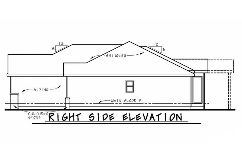 Home Plan - Right Side Elevation