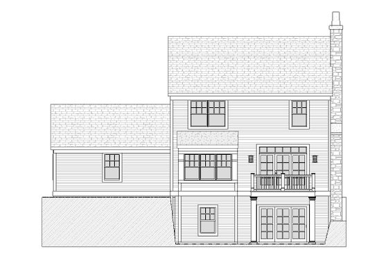 Exterior - Rear Elevation for Colonial House Plan #901-75 - 3 bed, 2.5 bath