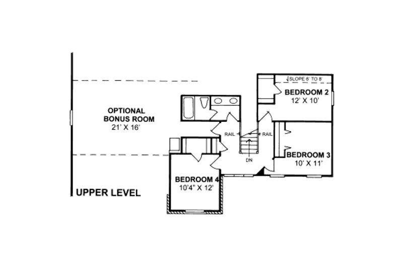 Architectural House Design - Floor Plan - Upper Floor for Traditional House Plan #20-350 - 4 bed, 2.5 bath