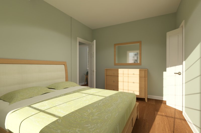 Architectural House Design - Interior - Bedroom 1 for Cottage House Plan #513-2417 - 1 bed, 1 bath
