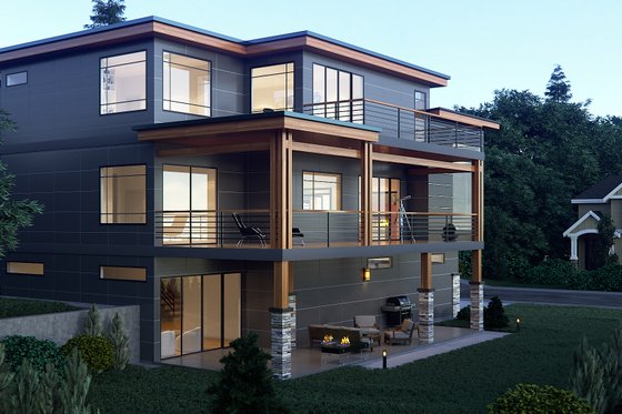 Exterior - Other Elevation 1 for Contemporary House Plan #1066-34 - 5 bed, 5.5 bath