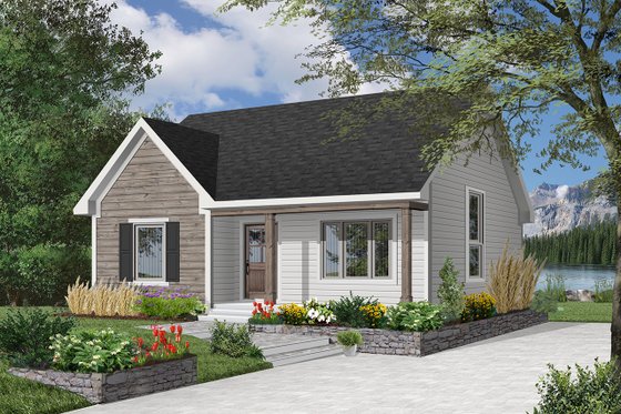 Exterior - Front Elevation 6 for Cottage House Plan #23-609 - 2 bed, 1 bath