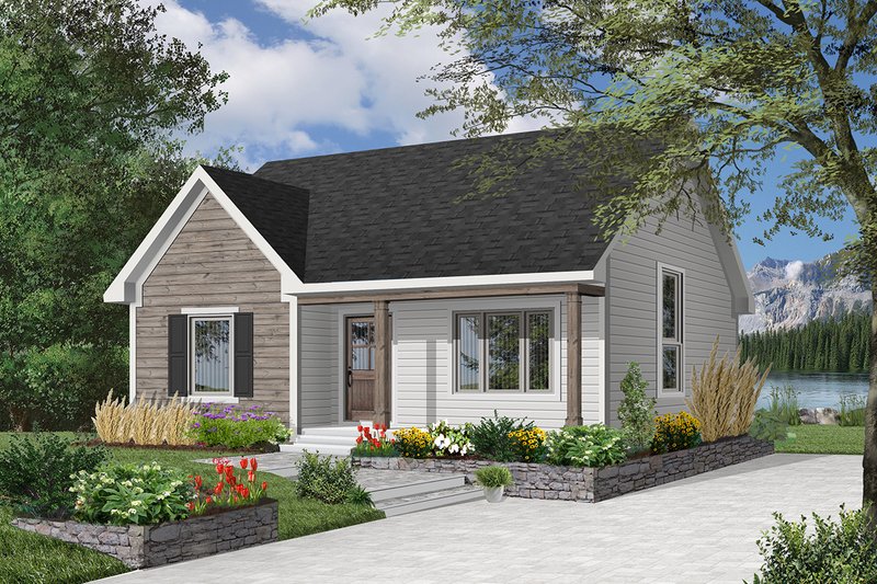 Home Plan - Exterior - Front Elevation 6 for Cottage House Plan #23-609 - 2 bed, 1 bath