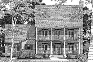 Southern Exterior - Front Elevation Plan #41-158