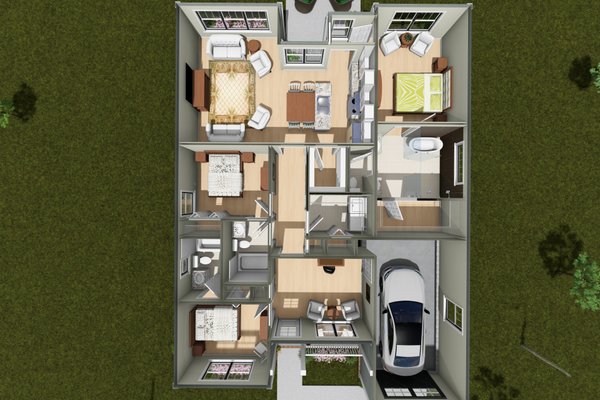 Home Plan - Floor Plan - Main Floor 1 for Cottage House Plan #513-2483 - 3 bed, 3 bath
