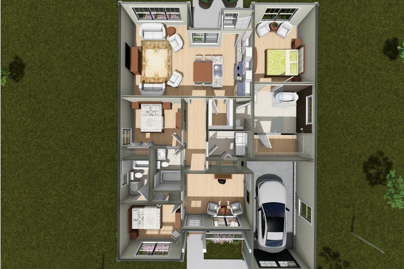 Home Plan - Floor Plan - Main Floor 1 for Cottage House Plan #513-2483 - 3 bed, 3 bath
