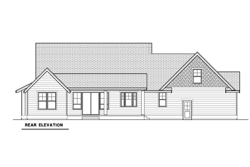 House Design - Exterior - Rear Elevation for Craftsman House Plan #1070-203 - 3 bed, 2 bath