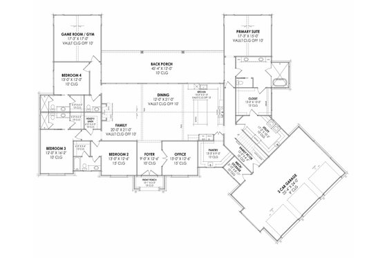 Floor Plan - Main Floor for European House Plan #1096-22 - 4 bed, 4.5 bath