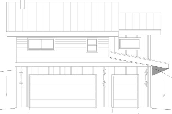 Exterior - Rear Elevation for Contemporary House Plan #932-450 - 1 bed, 1 bath