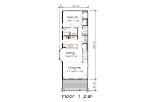 Floor Plan - Main Floor for Bungalow House Plan #79-318 - 3 bed, 2.5 bath