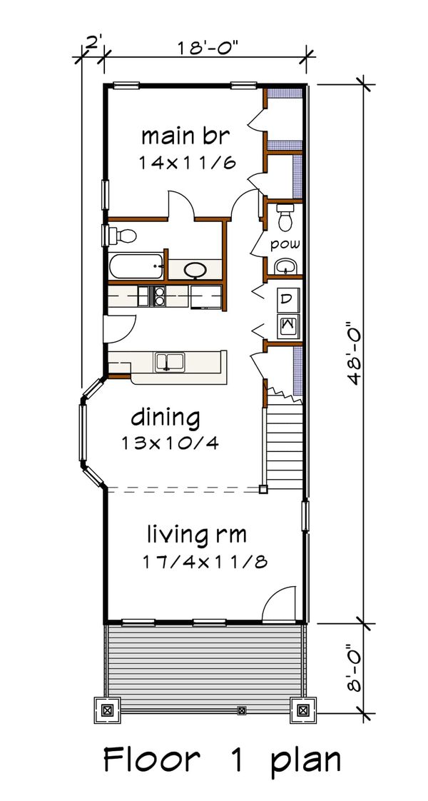 House Blueprint - Bungalow Floor Plan - Main Floor Plan #79-318