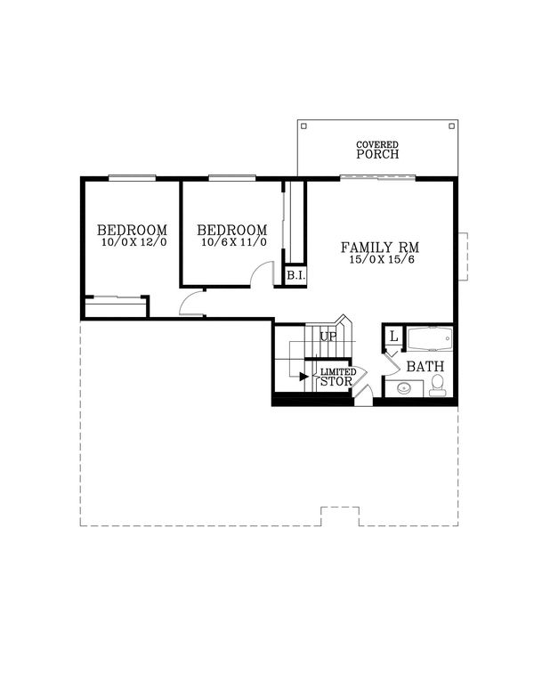 Craftsman Floor Plan - Lower Floor Plan #53-498