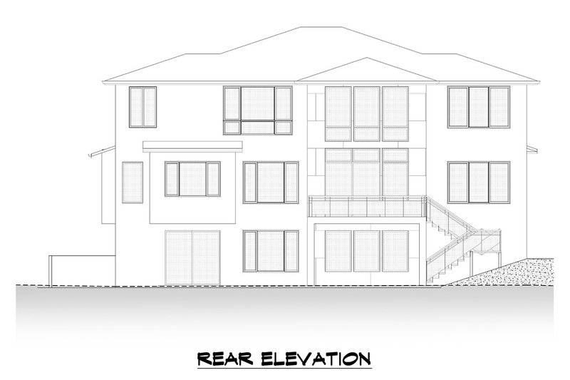 House Plan Design - Exterior - Rear Elevation 1 for Contemporary House Plan #1066-139 - 7 bed, 4.5 bath