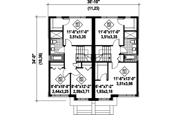 Floor Plan - Upper Floor House Plan #25-4517 - 5 bed, 2 bath