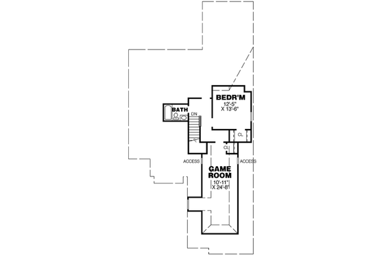 Floor Plan - Upper Floor for Cottage House Plan #34-180 - 3 bed, 3 bath