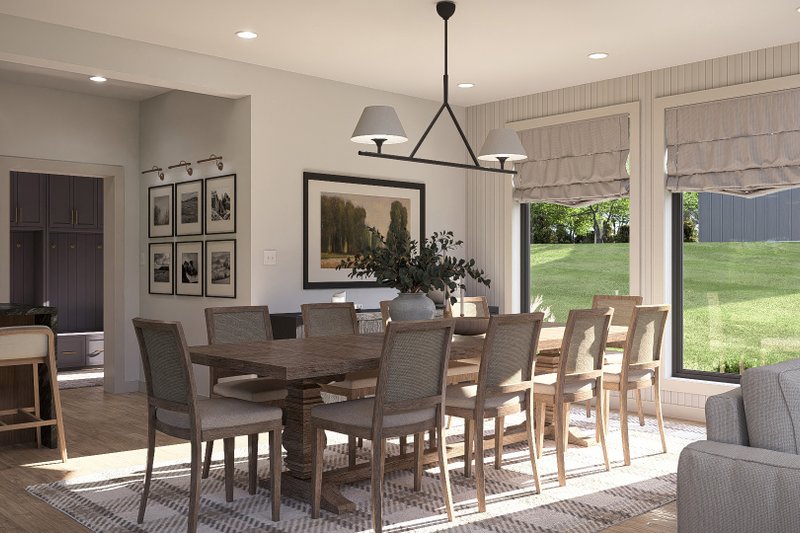 Dream House Plan - Interior - Dining Room for Barndominium House Plan #455-595 - 2 bed, 2.5 bath