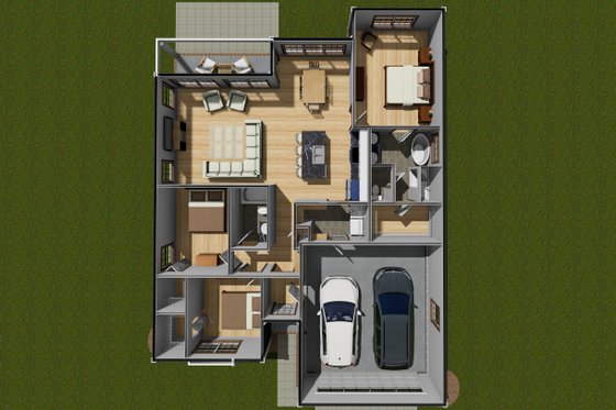 Floor Plan - Main Floor for Cottage House Plan #513-2240 - 3 bed, 2 bath