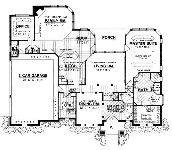 House Plan Design - European Floor Plan - Main Floor Plan #40-183