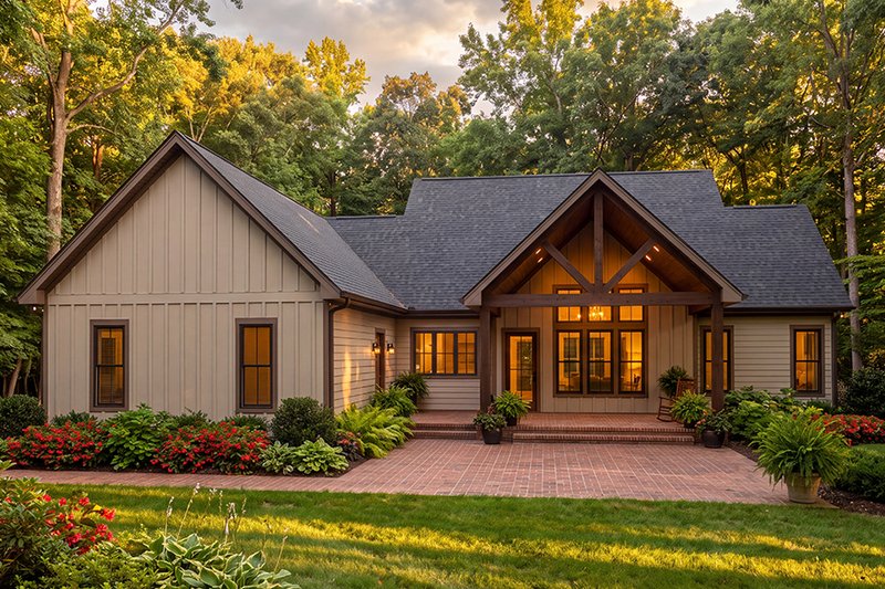 Architectural House Design - Exterior - Rear Elevation 2 for Southern House Plan #406-9674 - 3 bed, 2.5 bath
