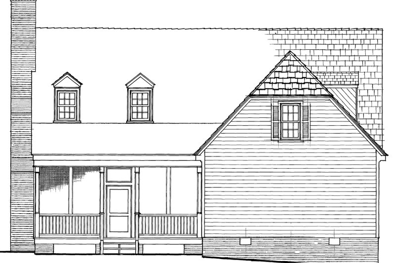 House Blueprint - Exterior - Rear Elevation for Colonial House Plan #137-388 - 4 bed, 4.5 bath