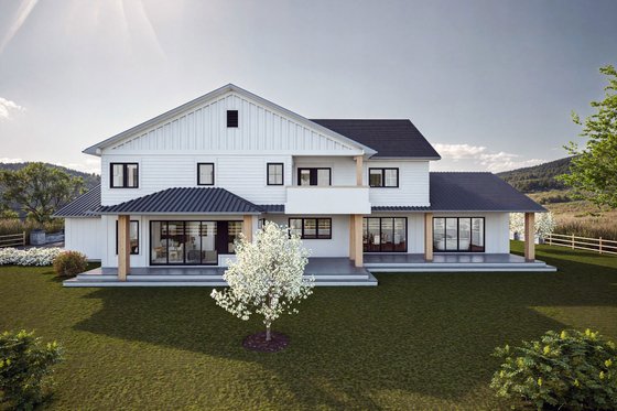 Exterior - Rear Elevation for Classical House Plan #1101-41 - 4 bed, 4.5 bath