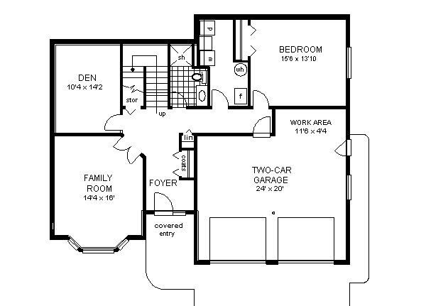 House Blueprint - European Floor Plan - Lower Floor Plan #18-138