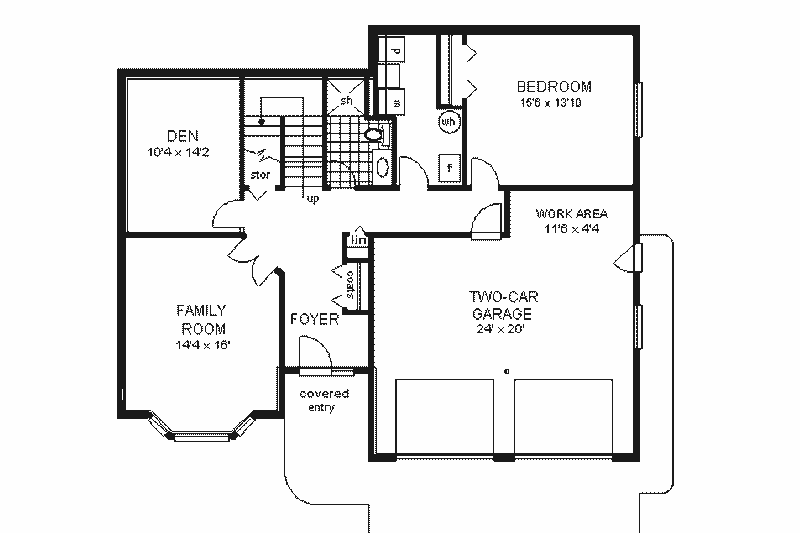 Home Plan - Floor Plan - Lower Floor for European House Plan #18-138 - 3 bed, 2 bath