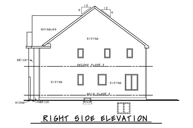 House Blueprint - Right Side Elevation