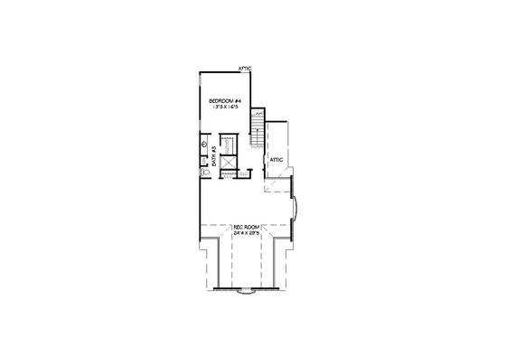 Floor Plan - Upper Floor for European House Plan #424-12 - 4 bed, 3 bath