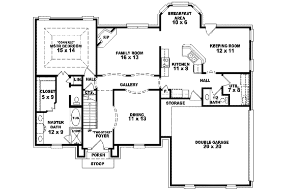 Floor Plan - Main Floor for European House Plan #81-806 - 3 bed, 2.5 bath