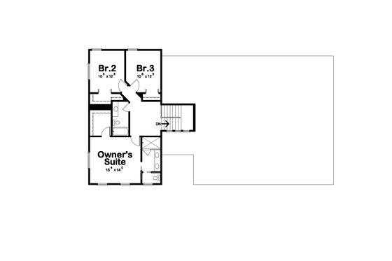 Floor Plan - Upper Floor for Barndominium House Plan #20-2551 - 3 bed, 2.5 bath