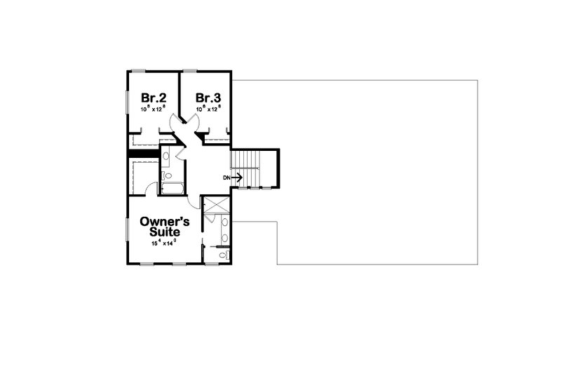 Architectural House Design - Floor Plan - Upper Floor for Barndominium House Plan #20-2551 - 3 bed, 2.5 bath