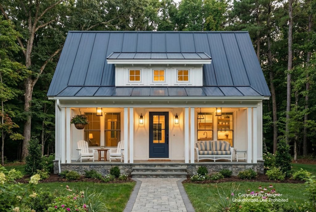 Exterior - Front Elevation 2 for Bungalow House Plan #51-1438 - 2 bed, 1 bath