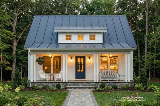 Exterior - Front Elevation for Bungalow House Plan #51-1438 - 2 bed, 1 bath