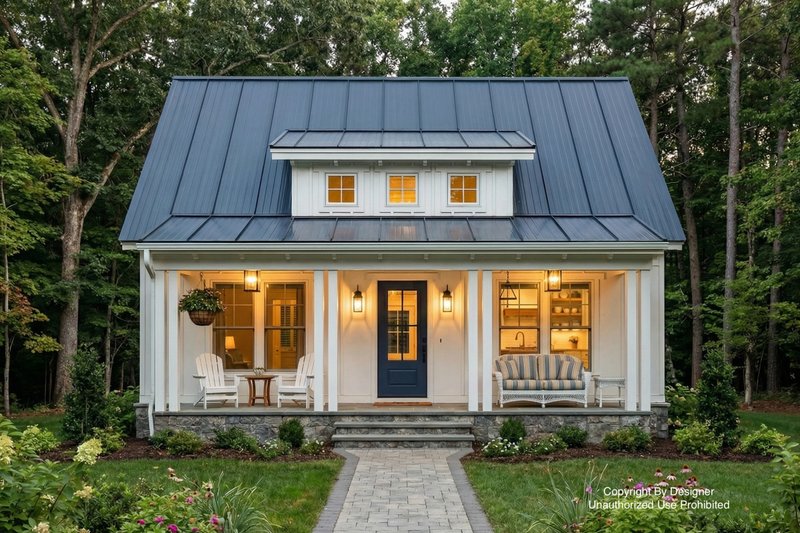 Exterior - Front Elevation 2 for Bungalow House Plan #51-1438 - 2 bed, 1 bath