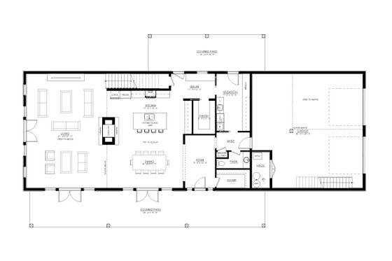 Floor Plan - Main Floor for Barndominium House Plan #1114-54 - 3 bed, 2.5 bath