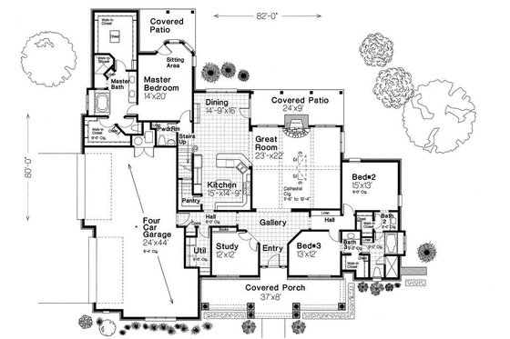 Floor Plan - Main Floor for European House Plan #310-959 - 3 bed, 3.5 bath