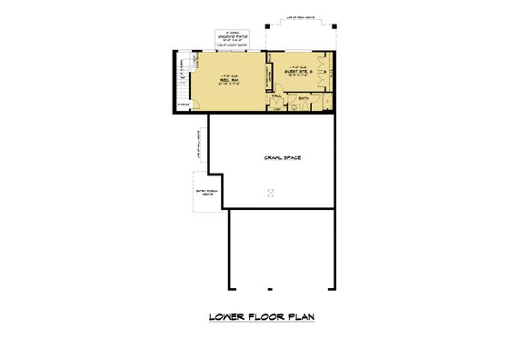 Floor Plan - Lower Floor for Contemporary House Plan #1066-118 - 5 bed, 5 bath