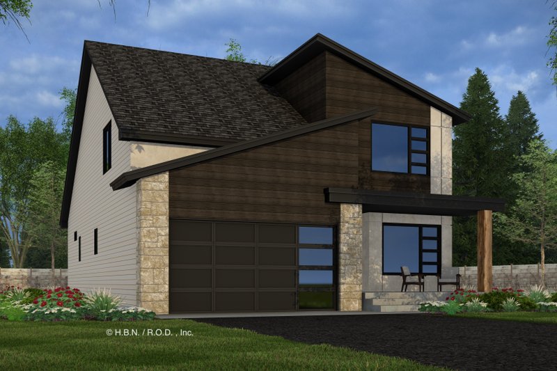 House Plan Design - Exterior - Front Elevation 4 for Modern House Plan #51-1345 - 3 bed, 2 bath