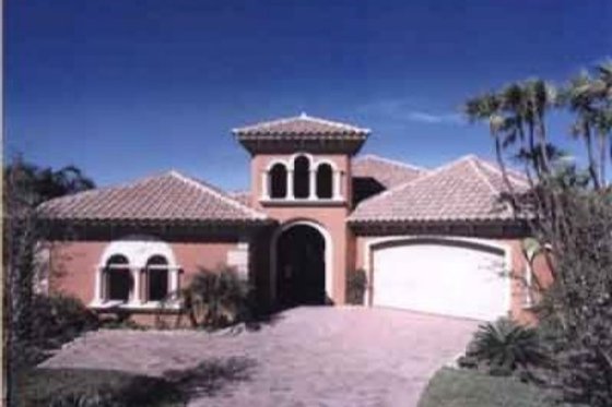 Exterior - Front Elevation for Mediterranean House Plan #115-103 - 3 bed, 3.5 bath